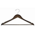 Flat Wooden Suit Hanger w/ Bar (Walnut/Chrome)